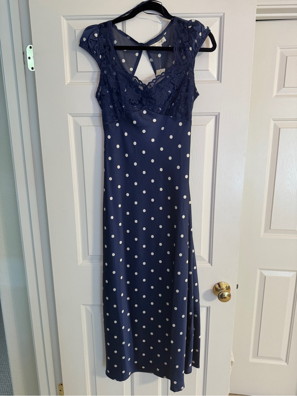 Navy blue and white maxi dress- size L